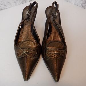 Prada bronze sling back heels, size 6.5